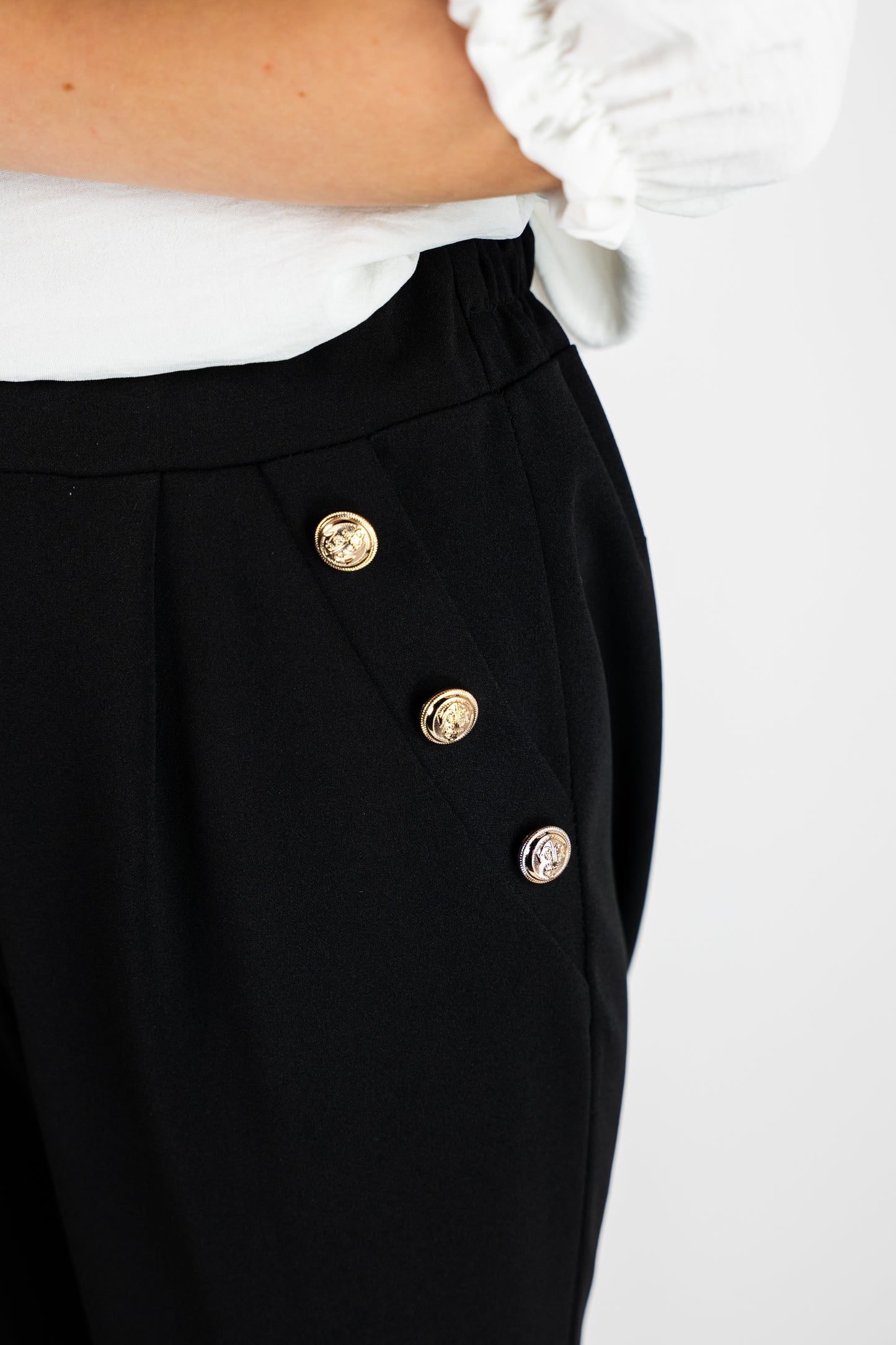 Gold Button Tapered Trouser