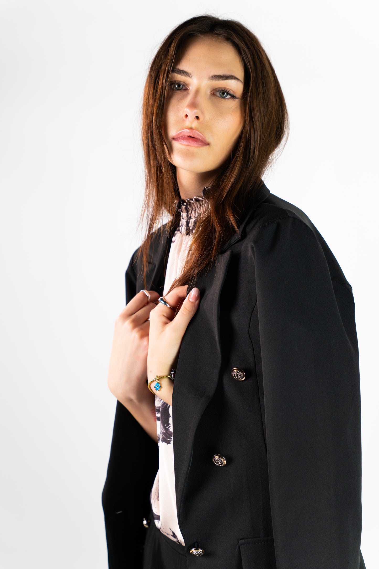 Black Gold Button Blazer