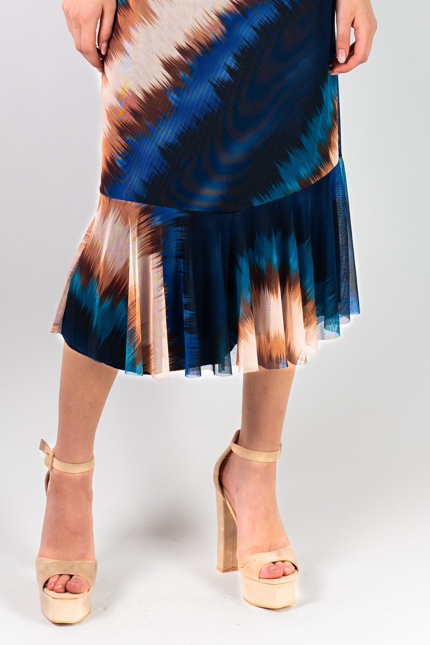 Multi Print Mesh Skirt