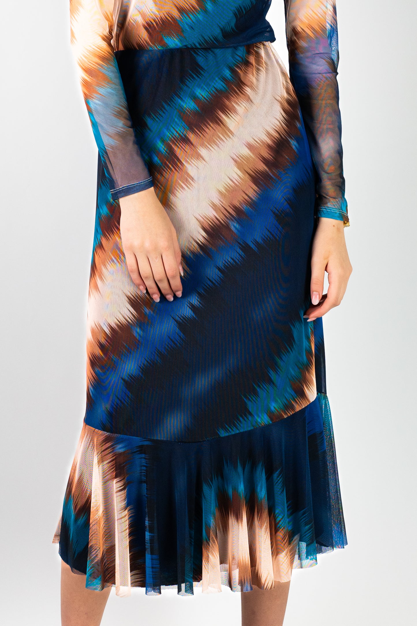 Multi Print Mesh Skirt